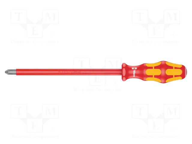Screwdriver: insulated; Phillips; PH4; Blade length: 200mm; 1kVAC WERA WERA.1162/PH4/312
