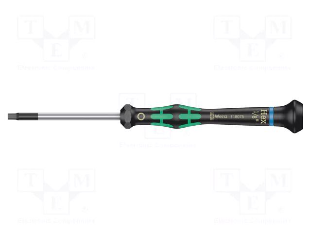 Screwdriver; precision; hex key; HEX 1/8"; Kraftform Micro WERA WERA.05118075001