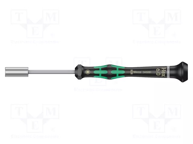 Screwdriver: precision; 6-angles socket; HEX 6mm WERA WERA.05345281001