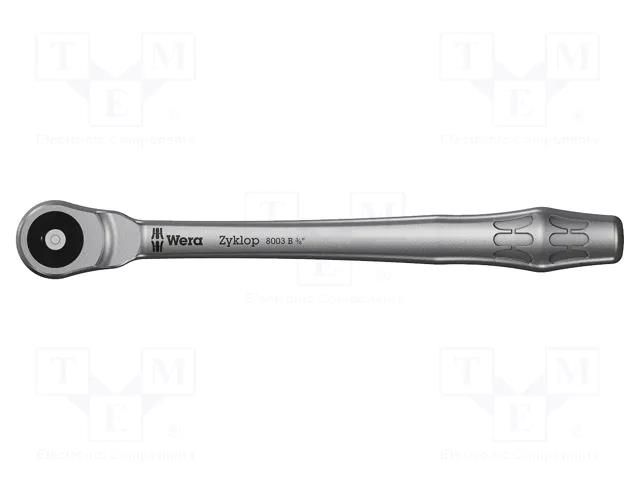 Rattle; 3/8"; Zyklop Metal; 222mm; Teeth: 76 WERA WERA.05004033001