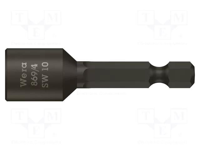 Screwdriver bit; 6-angles socket; HEX 10mm; Overall len: 50mm WERA WERA.869/4/10