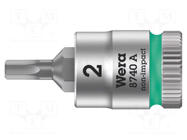 Socket; Hex Plus key,socket spanner; HEX 2mm; Zyklop; 1/4" WERA WERA.05003330001