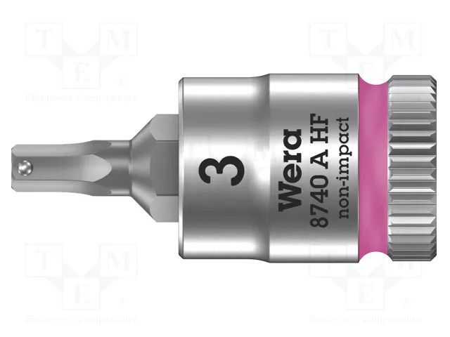 Socket; Hex Plus key,socket spanner; HEX 3mm; 1/4"; Zyklop WERA WERA.05003332001