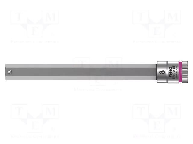 Socket; Hex Plus key,socket spanner; HEX 8mm; 1/4"; Zyklop WERA WERA.05003340001