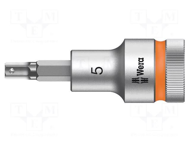 Socket; Hex Plus key,socket spanner; HEX 5mm; 1/2"; Zyklop WERA WERA.05003821001