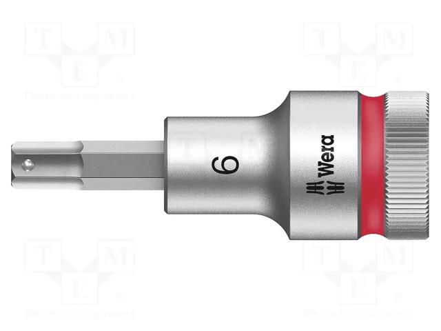 Socket; Hex Plus key,socket spanner; HEX 6mm; 1/2"; Zyklop WERA WERA.05003822001