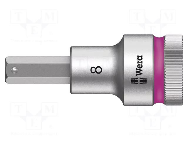 Socket; Hex Plus key,socket spanner; HEX 8mm; 1/2"; Zyklop WERA WERA.05003824001