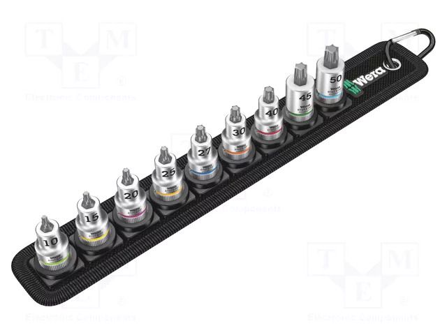 Wrench-set; socket bits,Torx®; 3/8"; 35mm; Kit: socket bits 3/8" WERA WERA.BELT/B3