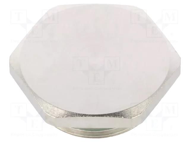 Stopper; M25; 1.5; IP68; brass; Plating: nickel; V-NE-Ms; Seal: FKM HUMMEL HUMMEL-1157250050