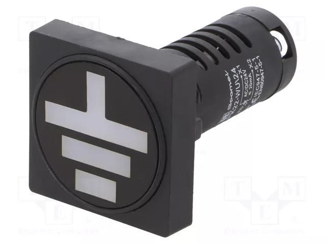 Earting indicator; 22mm; PK22; -25÷70°C; IP54; 24VAC; 24VDC SPAMEL PK22-WU-24