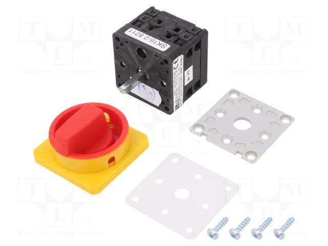 Switch: cam switch; Stabl.pos: 2; 16A; 0-1; for building in; Pos: 2 SPAMEL SK16-2-8211-P08
