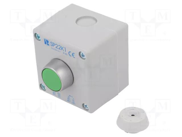 Control cassette; SP22; No.of butt: 1; flat; IP65; plastic; NO SPAMEL SP22K1-01-1
