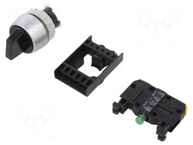 Switch: rotary; 22mm; Stabl.pos: 2; NO; black; IP65; prominent; ST22 SPAMEL ST22-P-CZ-10