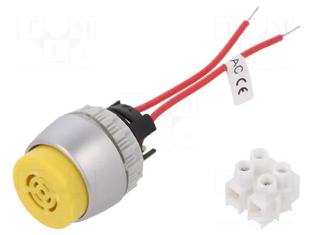 Sound signaller; 22mm; IP20; ST22; Ø22mm; 230VAC; Sound level: 80dB SPAMEL ST22-SD-230AC
