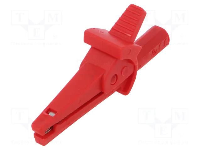 Crocodile clip; 10A; 600VDC; red; Grip capac: max.6mm ELECTRO-PJP PJP5002-IEC-D4-R