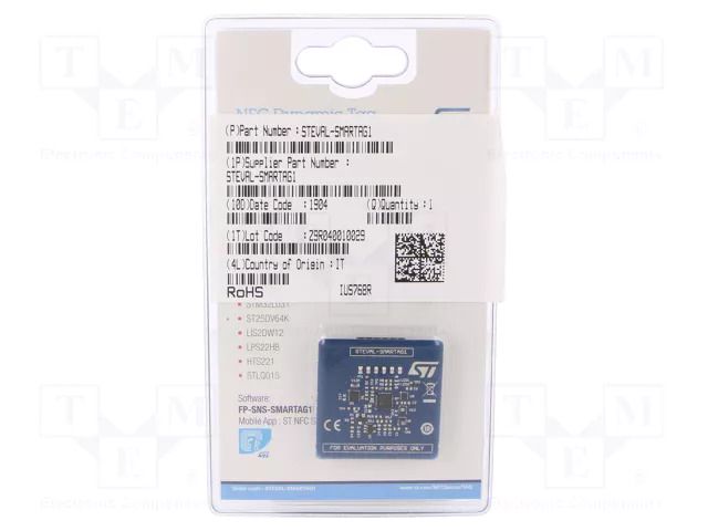 Dev.kit: evaluation; prototype board; Architecture: Cortex M0+ STMicroelectronics STEVAL-SMARTAG1