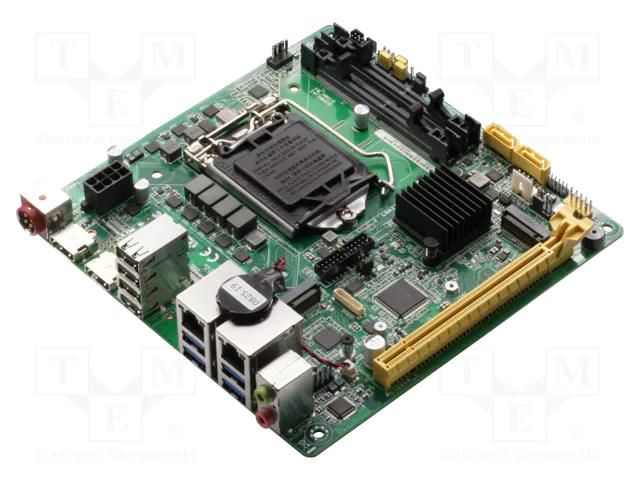 Mini-ITX motherboard; x86-64; LGA1151 compatible; 12VDC; DDR4 AAEON MIX-H310D2-A10