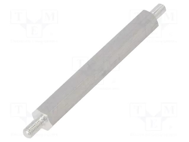 Screwed spacer sleeve; 45mm; Ext.thread: M3; hexagonal; aluminium DREMEC TMM-M3X45/DR435