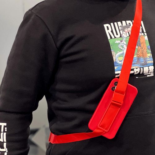Rope case gel case with a chain lanyard bag lanyard iPhone 13 Pro Max light blue, Hurtel 5907769329432 5907769329432