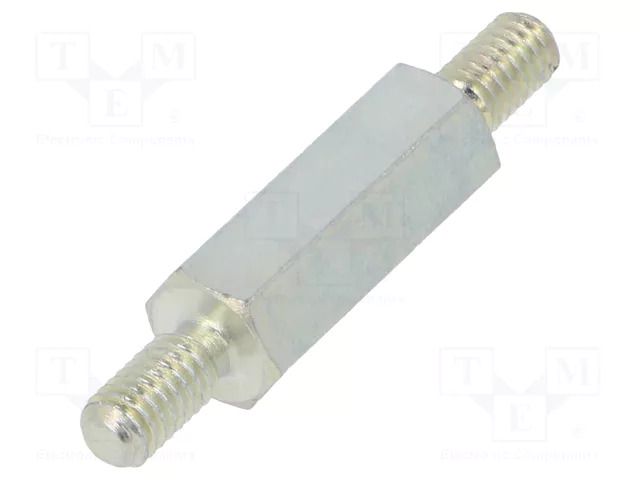 Screwed spacer sleeve; 18mm; Ext.thread: M4; hexagonal; steel DREMEC TMM-M4X18/DR426