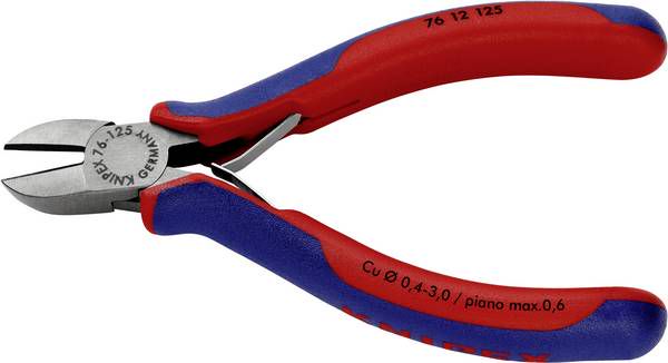 Diagonal Cutter for Electromechanics Cu Ø0.4-3mm, 76 12 125 KNIPEX KNIP/7612125 4003773048015