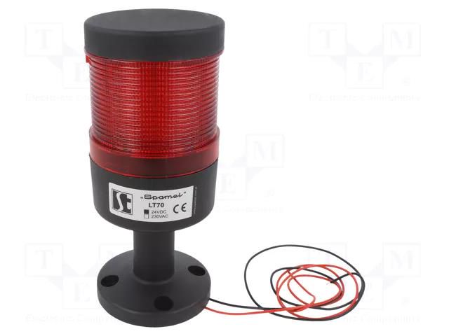 Signalling column; red; LED; 24VDC; IP65; LT70; -30÷60°C SPAMEL LT70-1-24