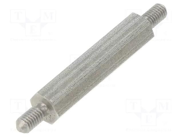 Screwed spacer sleeve; 25mm; Ext.thread: M3; hexagonal DREMEC TMM-M3X25/DR444