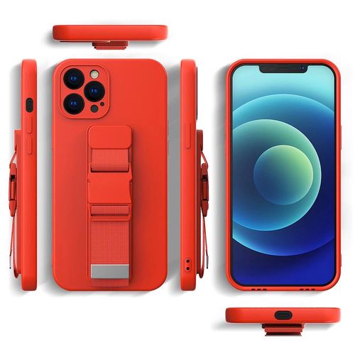 Rope case gel case with a lanyard chain bag lanyard Samsung Galaxy A12 pink, Hurtel 5907769330544 5907769330544