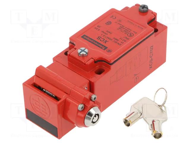Safety switch: key operated; XCSC; NC x2 + NO; IP67; metal; red TELEMECANIQUE SENSORS XCSC702