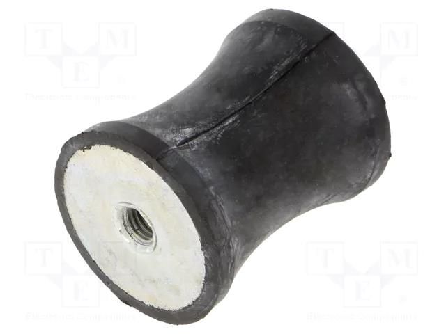 Vibration damper; M8; Ø: 40mm; rubber; L: 50mm; H: 8mm; 2564N; 205N/mm ELESA+GANTER DVC3-40-32-50M8-4