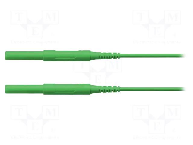 Test lead; 6kVDC; 6kVAC; 16A; banana plug 4mm,both sides; Len: 2m SCHÜTZINGER HSPL8568200-GN