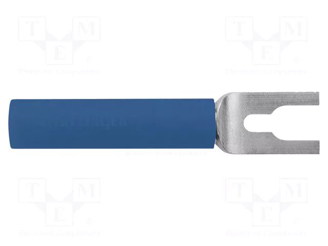 Connector: fork terminals; plug; 20A; blue; Overall len: 37mm; 10mΩ SCHÜTZINGER LB4-KSNI9-BL