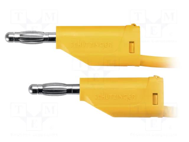 Test lead; 70VDC; 33VAC; 16A; banana plug 4mm,both sides; yellow SCHÜTZINGER MFK15125-GE
