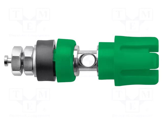 Connector: 4mm banana; socket; 30A; 60VDC; 50mm; green; 30mΩ SCHÜTZINGER POL1994NI-GN