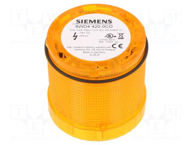 Module: light signaller; yellow; LED; 24VDC; 24VAC; IP65; 8WD44 SIEMENS 8WD4420-0CD