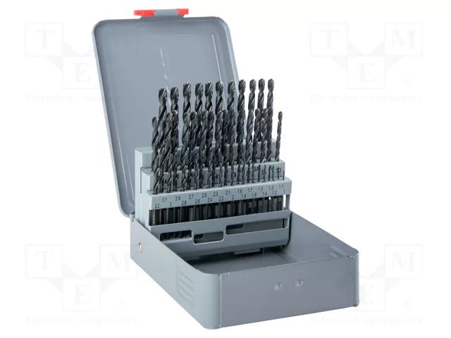 Drill set; for metal; high speed steel; metal case; MAYKESTAG ALPEN-MAYKESTAG ALP.100351100