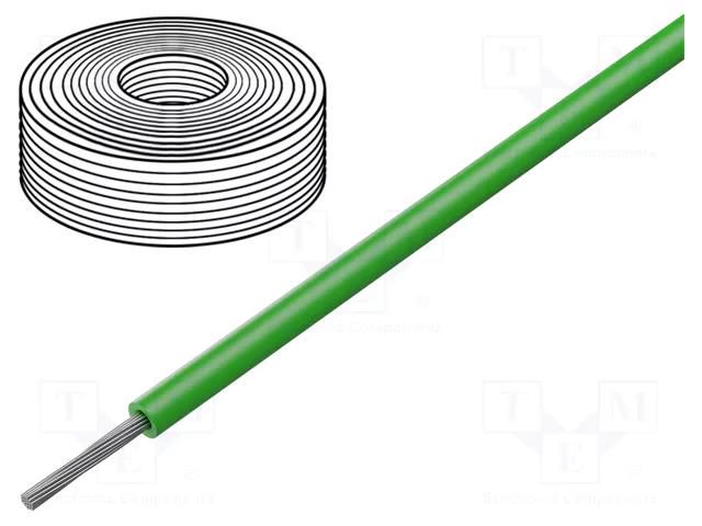 Wire; SiF; 1x1.5mm2; stranded; Cu; LSZH,silicone; green; -60÷180°C HELUKABEL SIF1.50-G