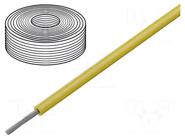 Wire; SiF; 1x0.25mm2; stranded; Cu; LSZH,silicone; yellow; 100m HELUKABEL SIF0.25-Y