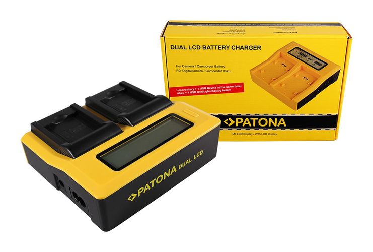 PATONA Dual LCD USB Ladegerät f. Panasonic DMW-BCL7 Lumix F5 FH50 FS50 SZ3 SZ9 XS1, PATONA 7659 4055655189767