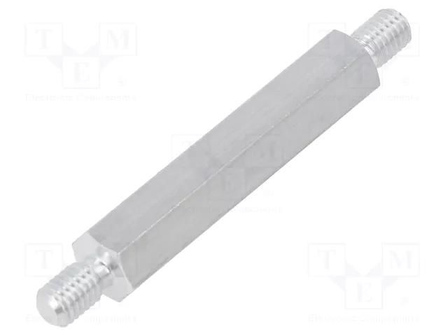 Screwed spacer sleeve; 40mm; Ext.thread: M5; hexagonal; aluminium DREMEC TMM-M5X40/DR438
