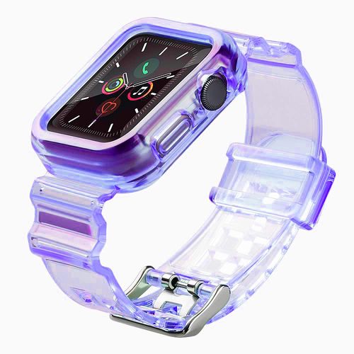 Silicone Band Strap Bracelet Case Strap Light Set for Apple Watch 44mm - Purple, Hurtel 9145576223710 9145576223710