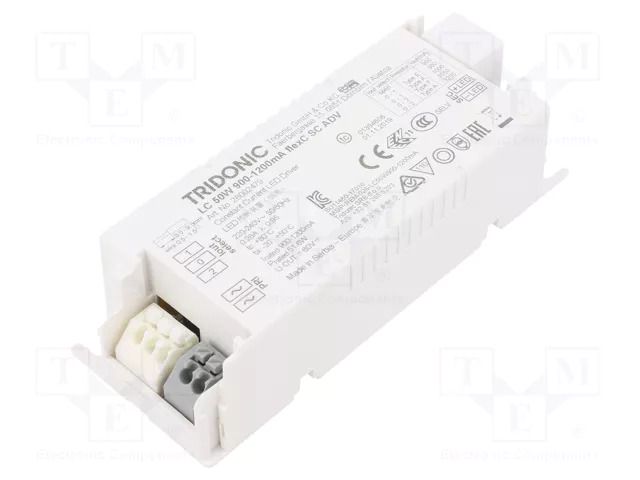 Power supply: switching; LED; 50W; 27÷51VDC; 1200mA; 198÷264VAC TRIDONIC 28002479