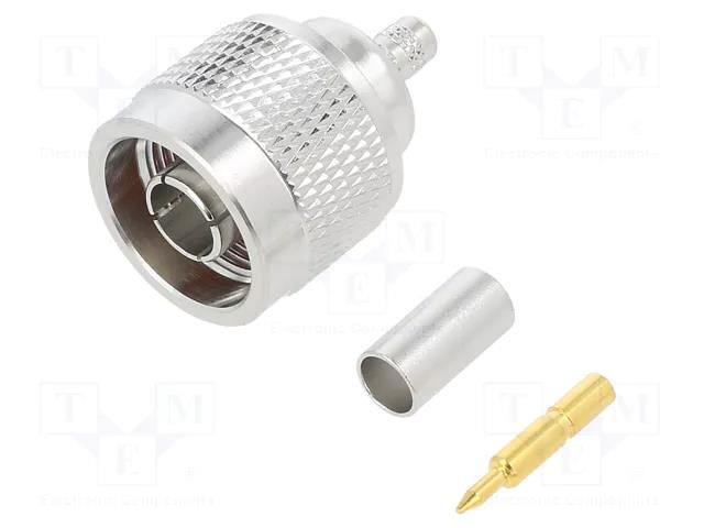 Connector: N; plug; male; straight; 50Ω; crimped; for cable; PTFE AMPHENOL RF 172100