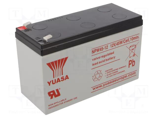 Re-battery: acid-lead; 12V; 8.5Ah; AGM; maintenance-free YUASA ACCU-HP8.5-12/Y