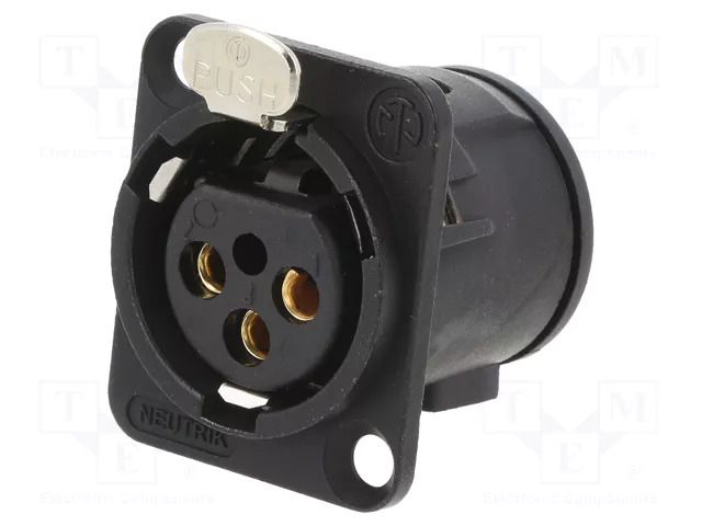 Connector: XLR; socket; female; PIN: 3; straight; with push button NEUTRIK NTR-NC3FD-V-B