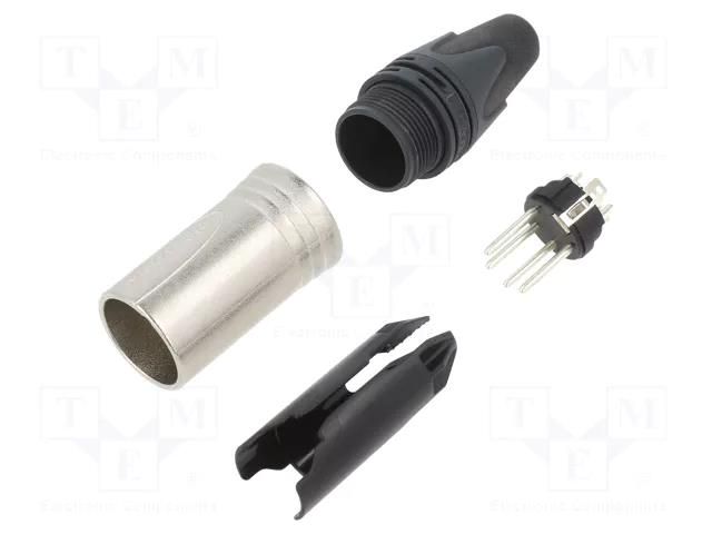Connector: XLR; plug; male; XX; 10A; PIN: 4; straight; for cable NEUTRIK NTR-NC4MXX