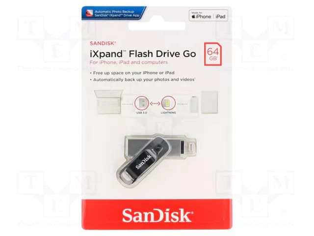 Pendrive; USB 3.0; 64GB; iXpand Flash Drive Go SANDISK SDIX60N-064G-GN6NN