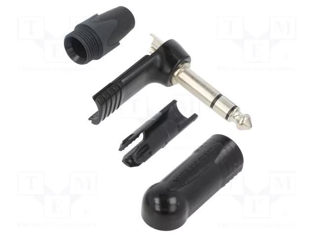 Connector: Jack 6,3mm; plug; male; stereo; ways: 3; angled 90°; PRX NEUTRIK NTR-NP3RX-B