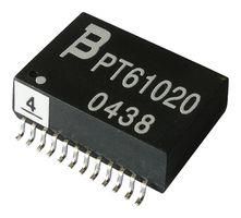 XFMR, 10/100/1000 BASE-T, POE, 4P, SMD PT61020EL