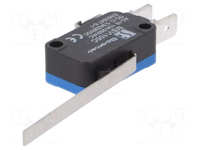 Microswitch SNAP ACTION; 10A/250VAC; 0.3A/220VDC; with lever SPAMEL MSV105C